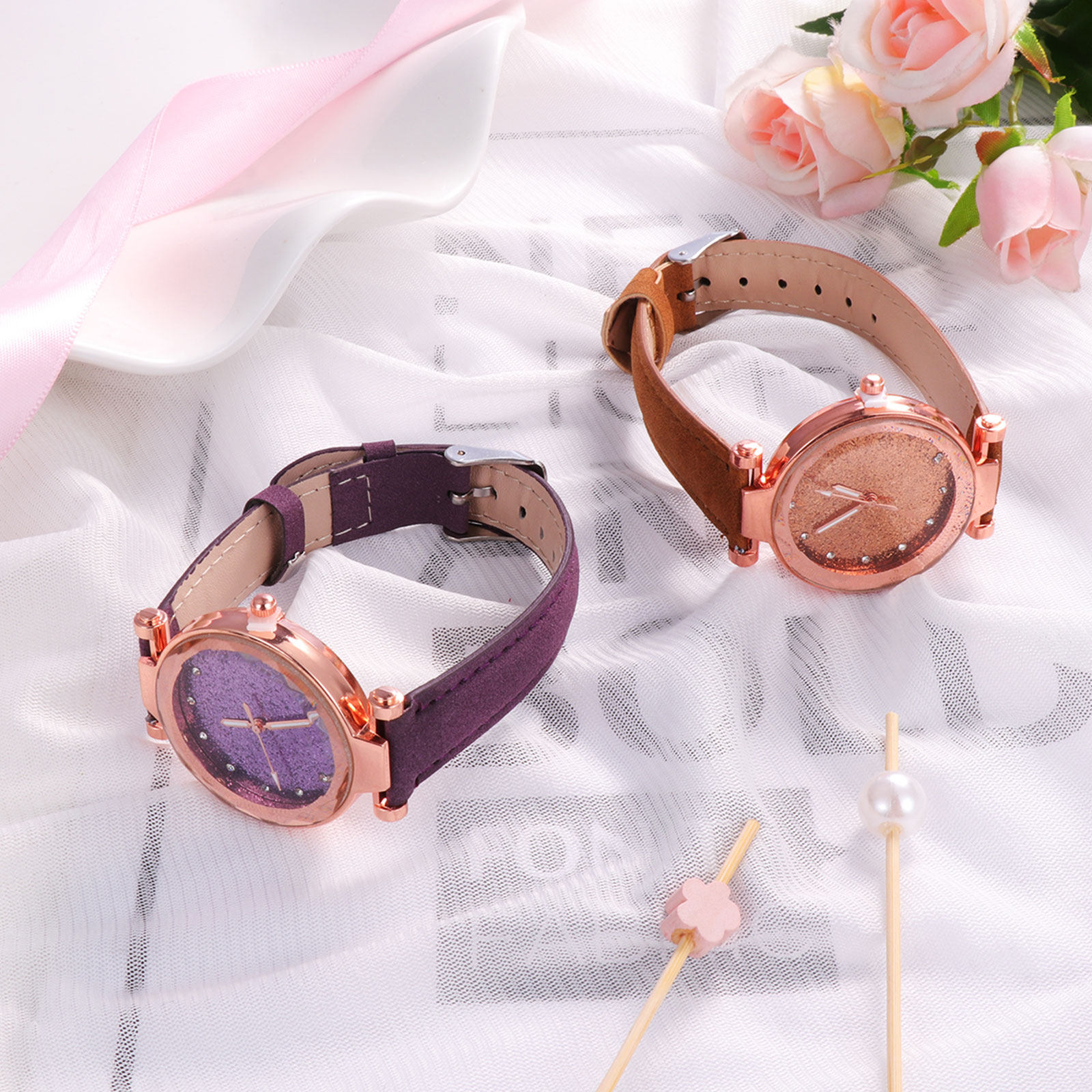 Luxury Watch Gift For Her - 2 stuks dameshorloge, modieus horloge voor