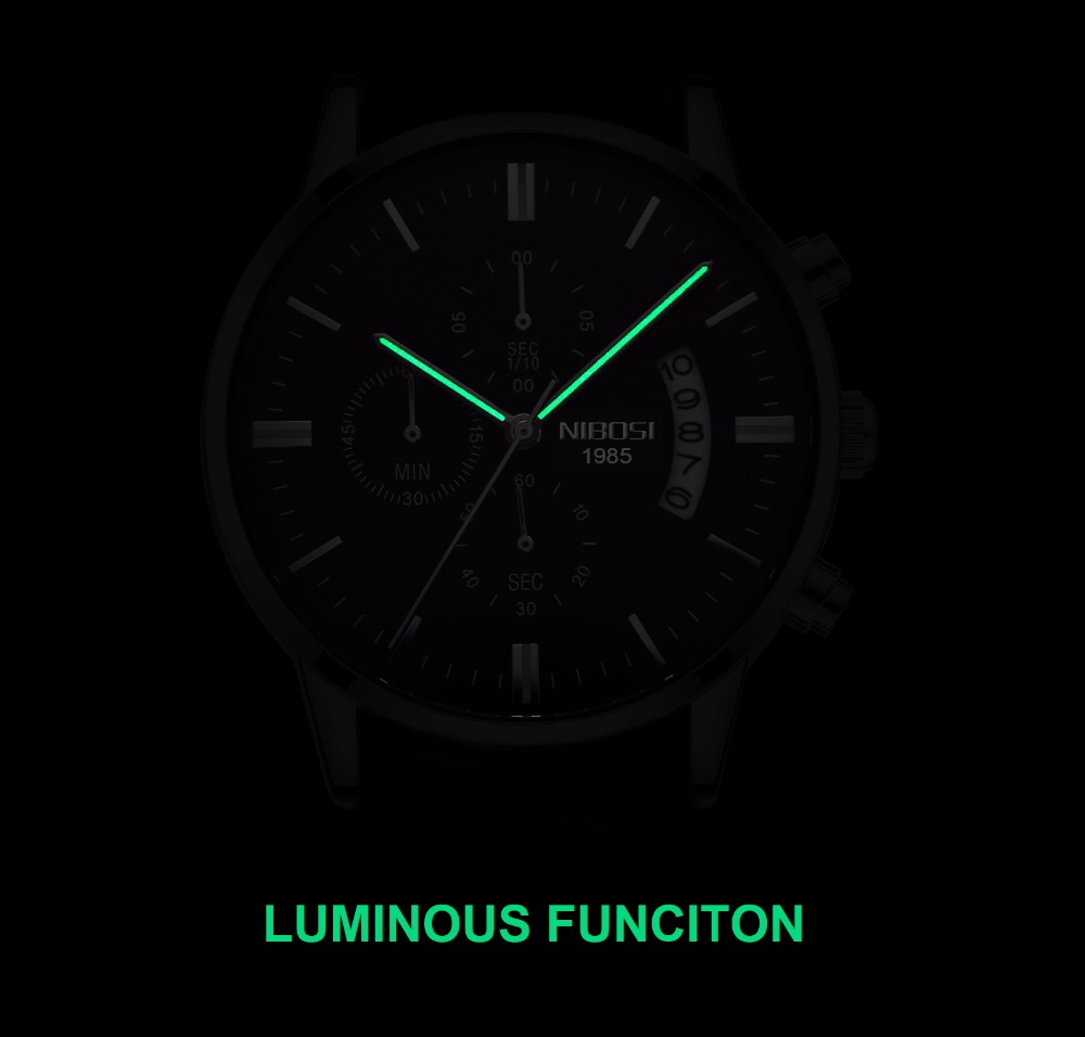 Nibosi Roestvrij Staal Black Q - Luxury Watch Maker recensie en prijs