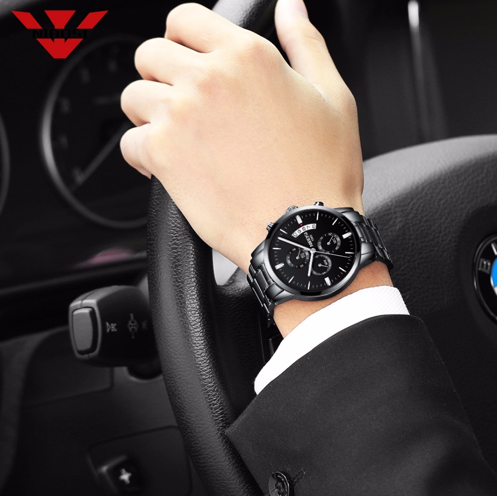 Nibosi Roestvrij Staal Black Q - Luxury Watch Maker recensie en prijs